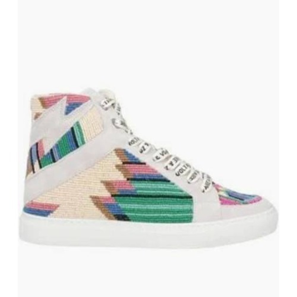 Zadig &‎ Voltaire NIB High Flash Folk Beads High Top Sneaker Size 41/10